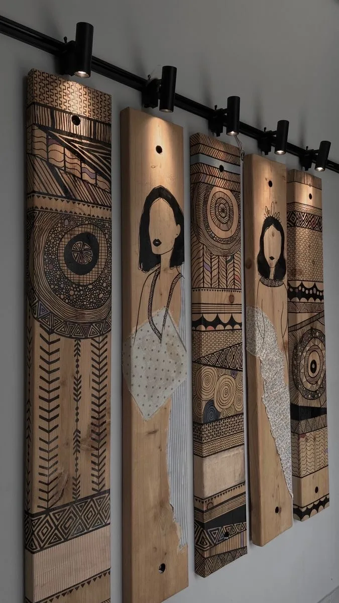 Деревянные панно с этническим узором